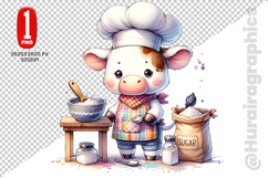 Cute Cow Clipart - PNG File Product Image 1