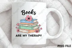 Book Are My Therapy Png, Flower Book Png Product Image 4