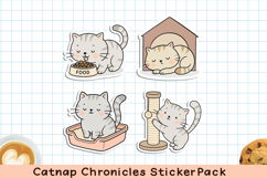 Funny Printable Cat Stickers. PNG. Product Image 1