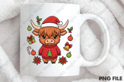 Highland Cow Christmas PNG Product Image 4