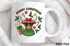 Funny Cow Merry Christmas PNG Product Image 4