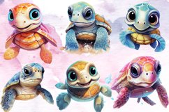 Baby Turtles Clipart sublimation Bundle Product Image 6