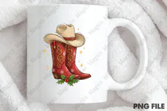 Christmas Cowgirl Boots Clipart PNG Product Image 4