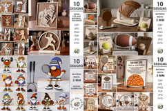 3D Sports Mega Bundle Laser cut. Sport home decor SVG Product Image 2