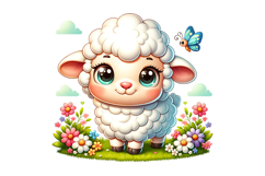 Cute Sheep Clipart - PNG File Product Image 2