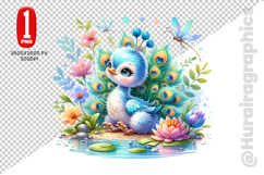 Cute Peacock Clipart - PNG File Product Image 2