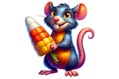 Cute Rat Clipart - PNG File Product Image 1