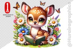 Cute Deer Clipart - PNG File Product Image 1