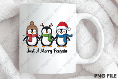 Retro Just a Merry Penguin Christmas Png Product Image 4