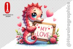 Cute Sea Horse Clipart - PNG File Product Image 1