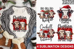 Christmas Heifer Sublimation Designs | Christmas Sublimation Product Image 1