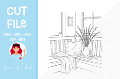 Easter SVG Line Art Cut File Product Image 1