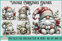 Vintage Christmas Gnomes | Christmas Sublimation Clipart Product Image 2