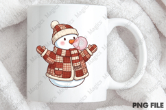 Cute Patchwork Snowman Christmas PNG Product Image 4