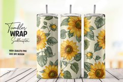 Sunflower pattern tumbler wrap sublimation png Product Image 1