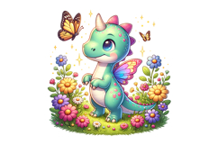 Cute Dinosaur Clipart - PNG File Product Image 1
