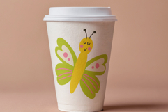 Cute butterfly sticker set colorful cartoon insects Product Image 2