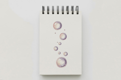 Summer Ocean Pink Air Bubbles Circle Watercolor PNG Product Image 2