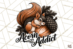 Cute Squirrel Fall Acorn PNG Sublimation Design Product Image 4