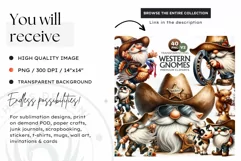 Cowboy Gnome clipart, Funny western clipart, wild west Product Image 2