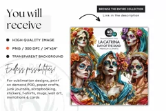 La Catrina Day of the Dead, Sugar Skull Clipart, mexican Product Image 2