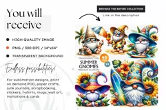 Summer Gnome clipart PNG, Beach tropical gnome sublimation Product Image 2