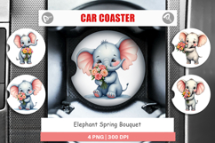 Car Coaster Elephant Spring Bouquet Product Image 1