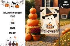 Cartoon Ghost Garden Flag, Funny Halloween Garden Flag Product Image 1