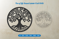 Tree of Life Round Laser Cut SVG Product Image 2
