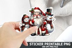 Christmas Santa Sticker| Christmas Sticker PNG Design Product Image 1