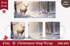 Winter Deer Mug Sublimation, Christmas Coffee Cup Design Product Image 1