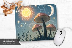 Celestial Mushroom Fantasy Mouse Pad PNG Design Product Image 1