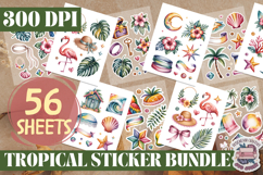 Tropical sticker Sheet Bundle 56 Sheets Flowers Summer Birds Product Image 1