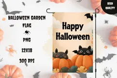 Halloween Bats Garden Flag PNG, Happy Halloween Garden Flag Product Image 1