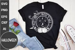 Boo Y'all Round Sign SVG Design | Halloween SVG Design Product Image 2