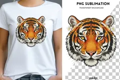 Tiger Head PNG | Detailed Tiger Face Illustration | Wildlife Product Image 2
