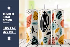 Abstract Shapes And Leaves Tumbler Wrap Sublimation Product Image 1