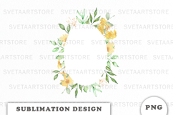 Watercolor Flowers Frame png Product Image 1