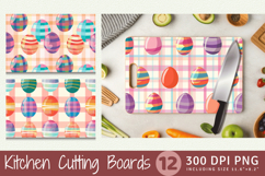 Colorful Eggs Plaid Cutting Boards sublimation Design Product Image 1