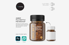 Amber Glass Pills Bottle - PSD Mockup Product Image 1