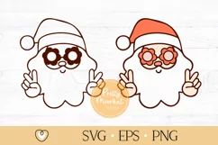 Groovy Santa svg, Groovy Christmas svg, Santa Claus svg, Png Product Image 1