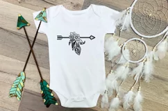 Arrow SVG Boho | Floral Arrow SVG | Tribal SVG with Feathers Product Image 2