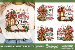 4 Christian Christmas Shirt Designs, 4 Nativity Faith Quote Product Image 1