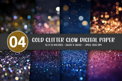 Gold Glitter Glow Digital Paper Product Image 1