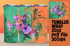 Colorful Flower Tumbler 20oz Wrap Sublimation PNG Product Image 1