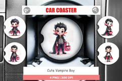 Cute Vampire Boy Car Coaster Product Image 1