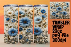 3D Embroidered Flower Tumbler Wrap - Spring Splendor Product Image 1
