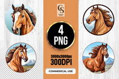 Majestic Horse Portrait Clipart Sublimation PNG Product Image 1