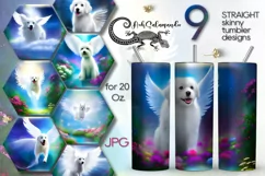 Dogs angels | 9 Magic Skinny tumbler Sublimation designs Product Image 1