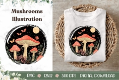 Cartoon Forest Illustration PNG, Cartoon Moon PNG Product Image 1